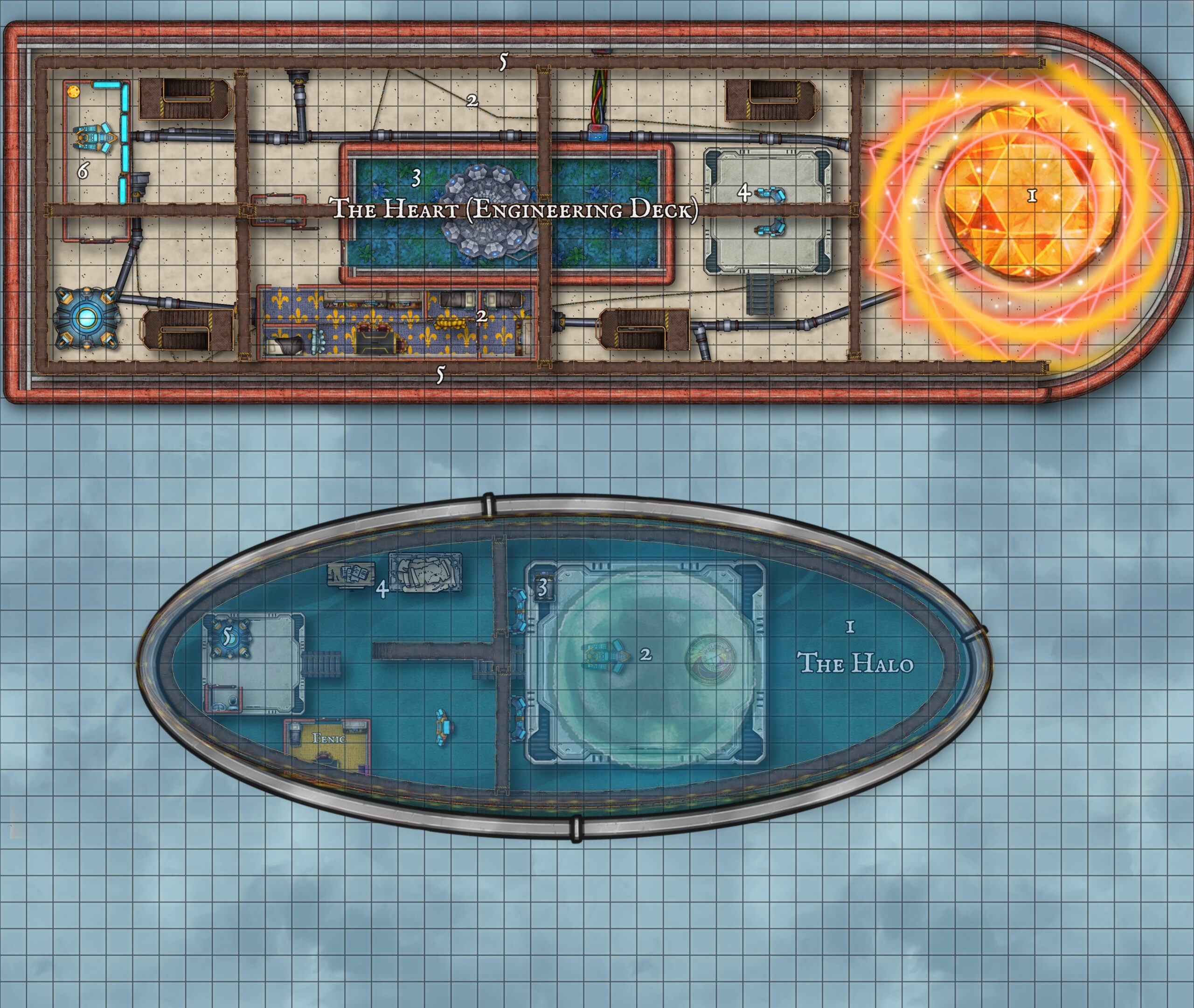 Deck 1 (The Halo) and Deck 5 (The Heart)